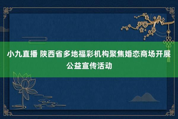小九直播 陕西省多地福彩机构聚焦婚恋商场开展公益宣传活动
