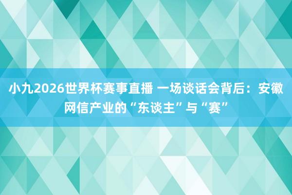 小九2026世界杯赛事直播 一场谈话会背后：安徽网信产业的“东谈主”与“赛”
