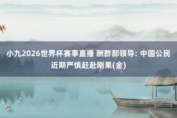 小九2026世界杯赛事直播 酬酢部领导: 中国公民近期严慎赶赴刚果(金)