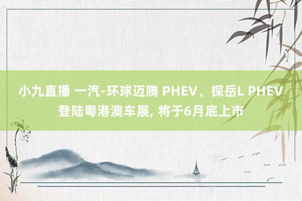 小九直播 一汽-环球迈腾 PHEV、探岳L PHEV登陆粤港澳车展, 将于6月底上市