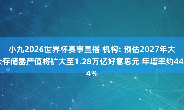 小九2026世界杯赛事直播 机构: 预估2027年大众存储器产值将扩大至1.28万亿好意思元 年增率约44%