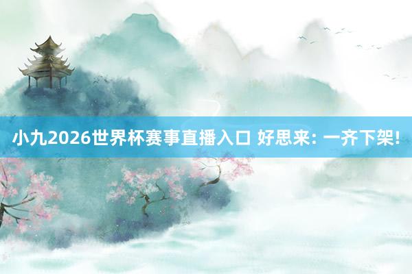 小九2026世界杯赛事直播入口 好思来: 一齐下架!