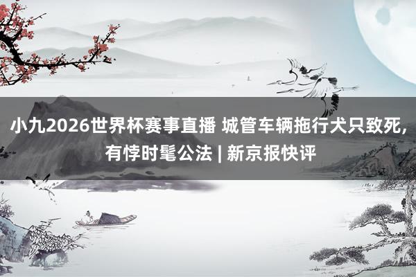小九2026世界杯赛事直播 城管车辆拖行犬只致死, 有悖时髦公法 | 新京报快评