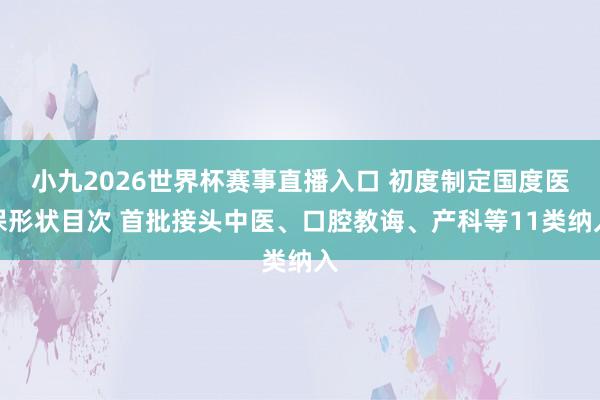 小九2026世界杯赛事直播入口 初度制定国度医保形状目次 首批接头中医、口腔教诲、产科等11类纳入