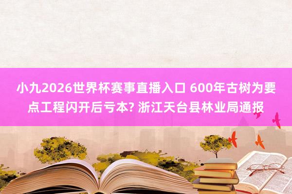 小九2026世界杯赛事直播入口 600年古树为要点工程闪开后亏本? 浙江天台县林业局通报