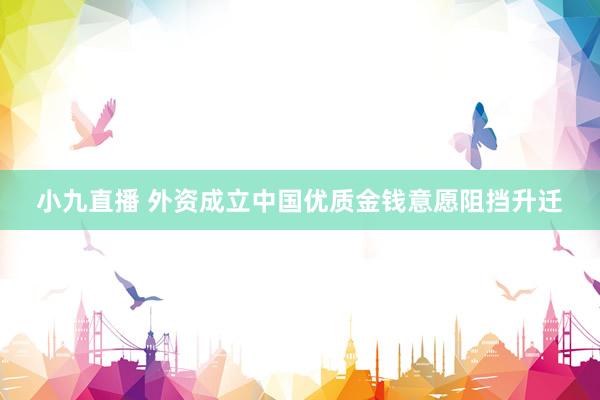 小九直播 外资成立中国优质金钱意愿阻挡升迁