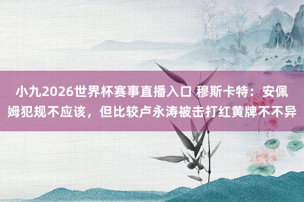 小九2026世界杯赛事直播入口 穆斯卡特：安佩姆犯规不应该，但比较卢永涛被击打红黄牌不不异