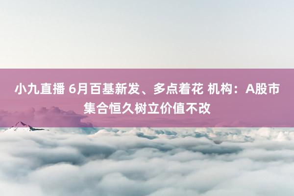 小九直播 6月百基新发、多点着花 机构：A股市集合恒久树立价值不改