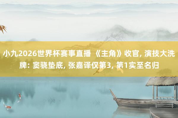 小九2026世界杯赛事直播 《主角》收官， 演技大洗牌: 窦骁垫底， 张嘉译仅第3， 第1实至名归