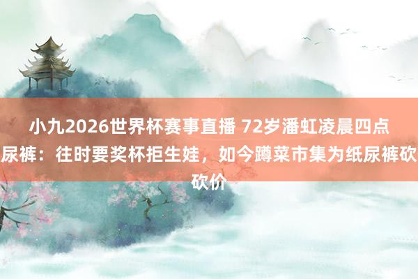 小九2026世界杯赛事直播 72岁潘虹凌晨四点洗尿裤：往时要奖杯拒生娃，如今蹲菜市集为纸尿裤砍价