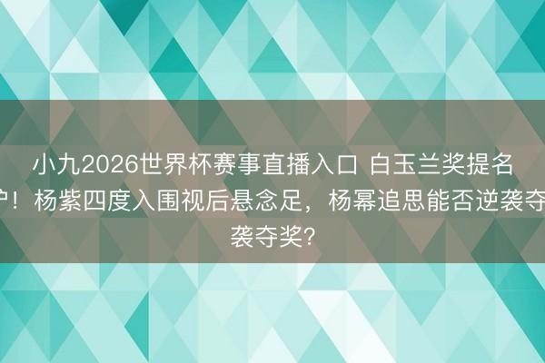 小九2026世界杯赛事直播入口 白玉兰奖提名出炉！杨紫四度入围视后悬念足，杨幂追思能否逆袭夺奖？